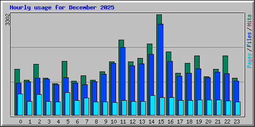 Hourly usage for December 2025